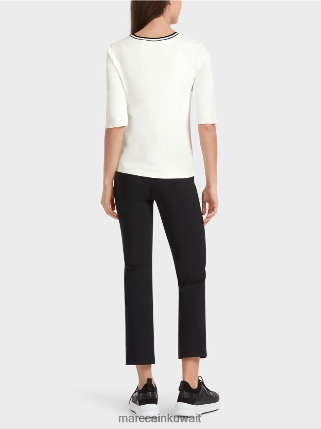 Marc Cain تي شيرت بطبعة حيوان LVN0D61302 ملابس أبيض مصفر