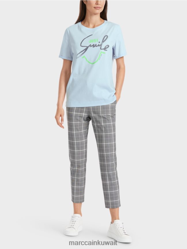 Marc Cain تيشيرت "إعادة التفكير معًا" لامع LVN0D61303 ملابس مسحوق ناعم أزرق