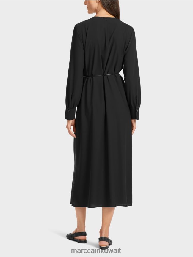 Marc Cain فستان أنيق بمظهر ريترو LVN0D6130 ملابس أسود