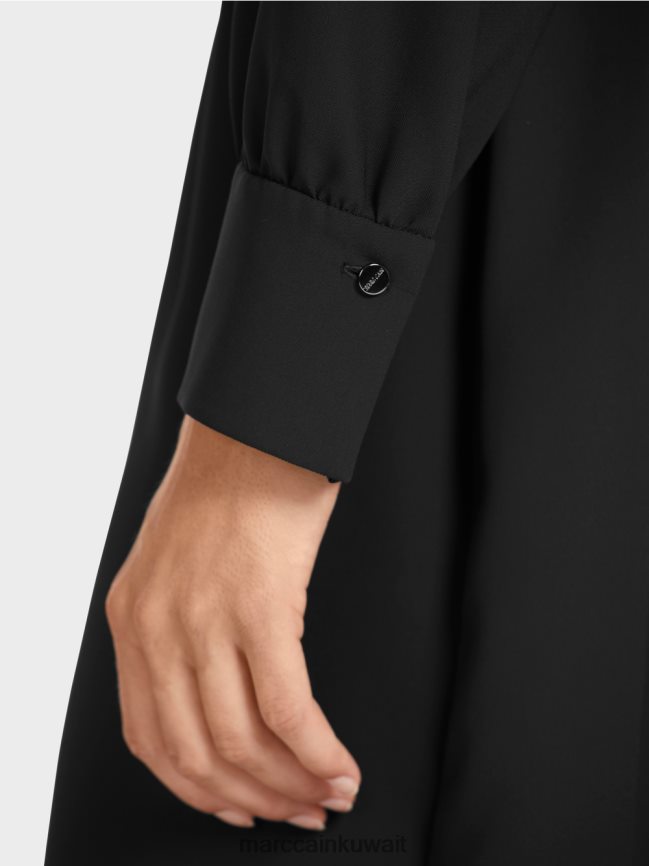 Marc Cain فستان أنيق بمظهر ريترو LVN0D6130 ملابس أسود