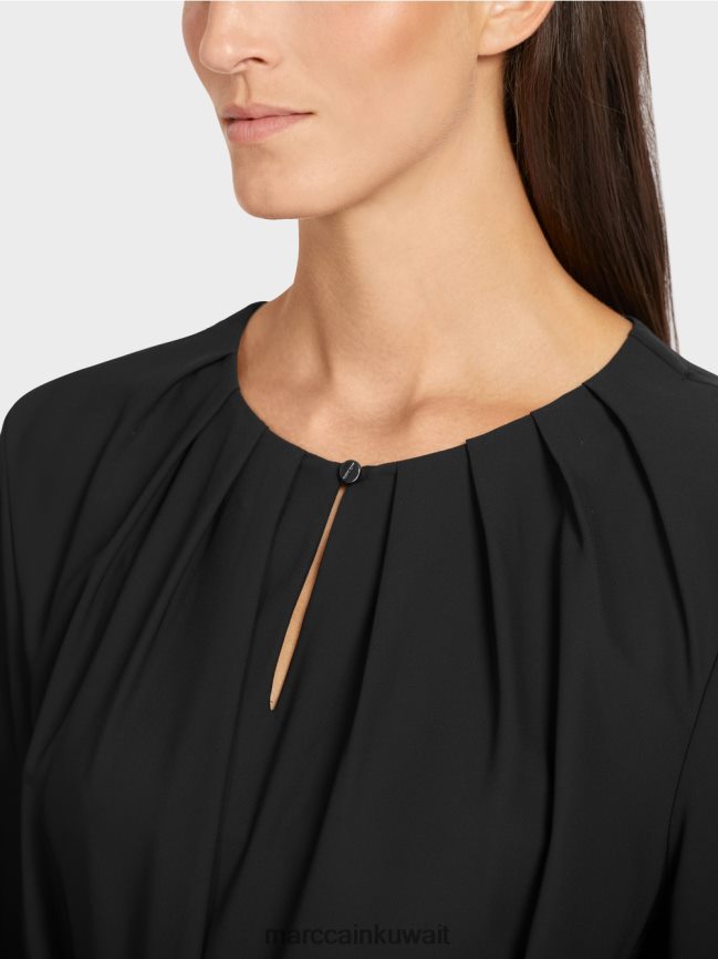 Marc Cain فستان أنيق بمظهر ريترو LVN0D6130 ملابس أسود