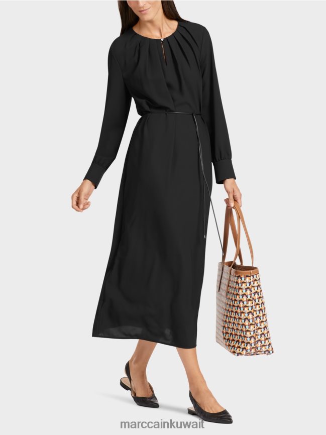 Marc Cain فستان أنيق بمظهر ريترو LVN0D6130 ملابس أسود