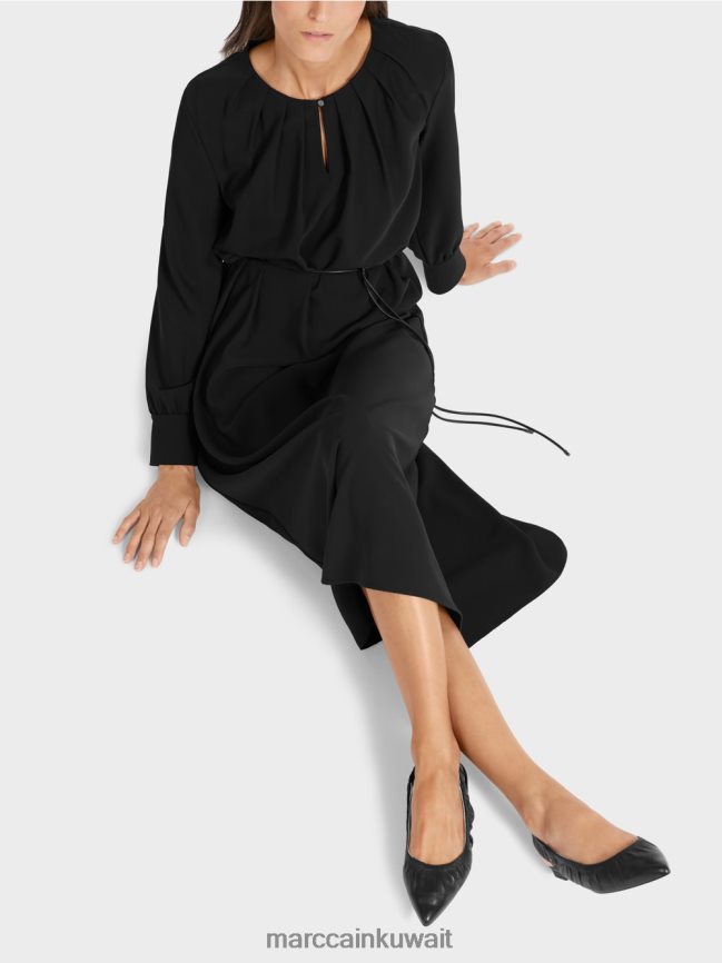 Marc Cain فستان أنيق بمظهر ريترو LVN0D6130 ملابس أسود