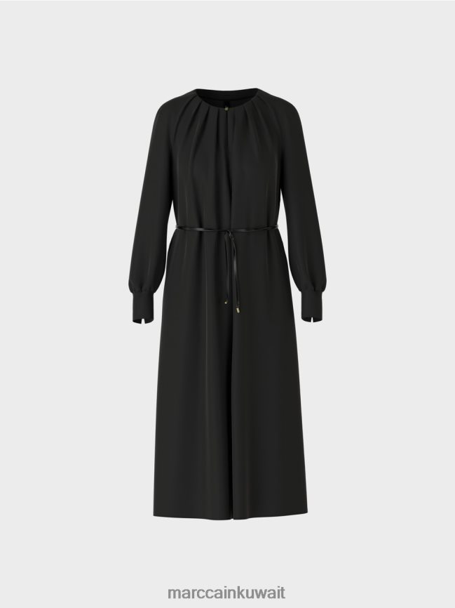 Marc Cain فستان أنيق بمظهر ريترو LVN0D6130 ملابس أسود