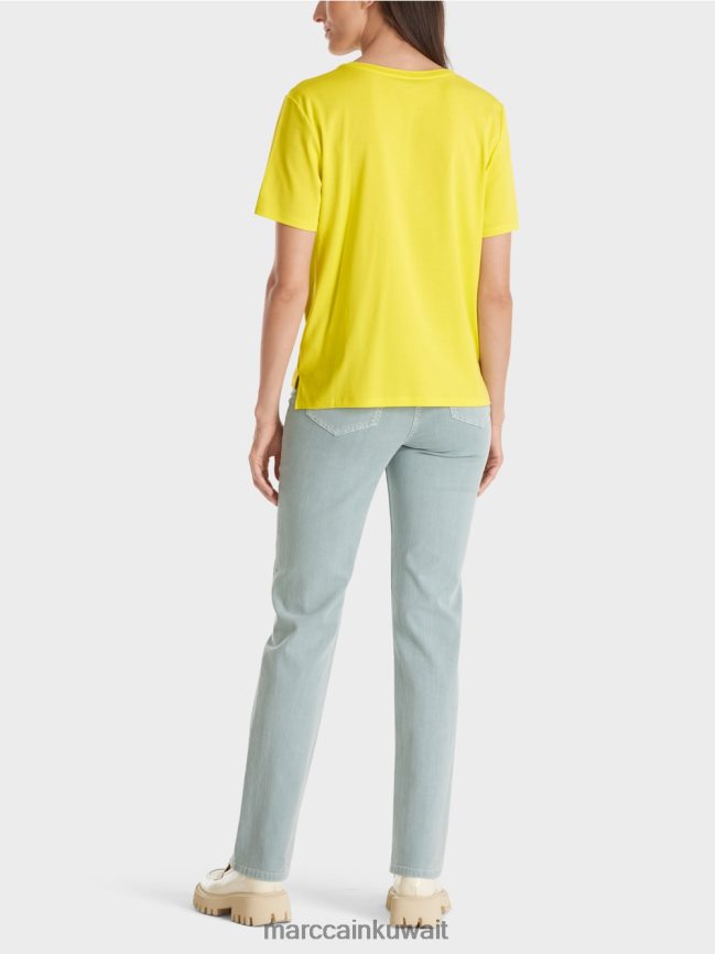 Marc Cain تيشيرت بياقة دائرية واسعة LVN0D61313 ملابس ليمون ناعم