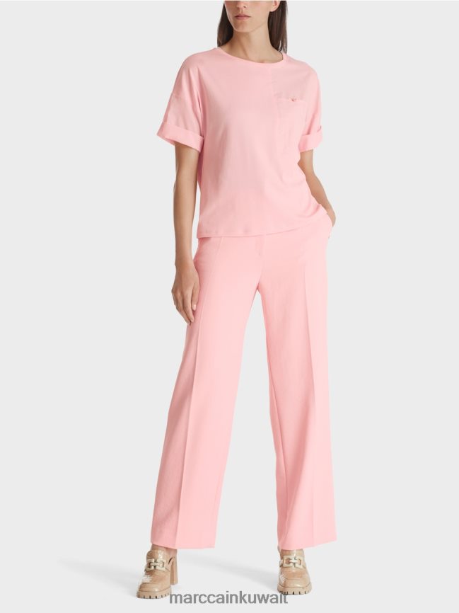 Marc Cain تي شيرت مطبوع LVN0D61319 ملابس مسحوق وردي ناعم