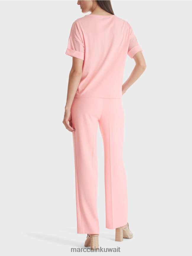 Marc Cain تي شيرت مطبوع LVN0D61319 ملابس مسحوق وردي ناعم