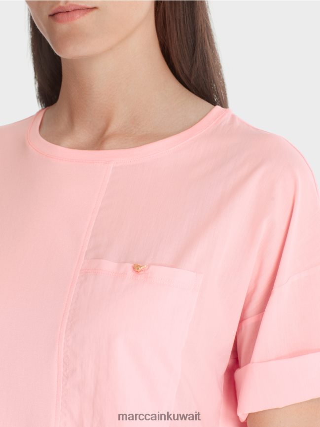 Marc Cain تي شيرت مطبوع LVN0D61319 ملابس مسحوق وردي ناعم