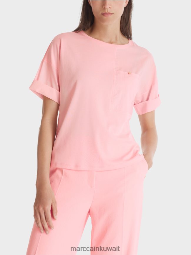 Marc Cain تي شيرت مطبوع LVN0D61319 ملابس مسحوق وردي ناعم
