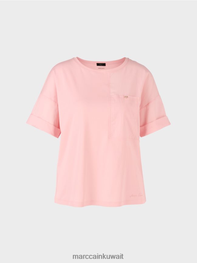 Marc Cain تي شيرت مطبوع LVN0D61319 ملابس مسحوق وردي ناعم