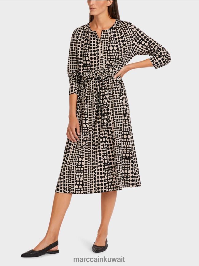 Marc Cain فستان بتصميم فني LVN0D6131 ملابس أسود