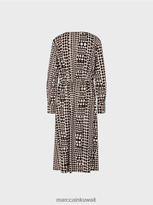 Marc Cain فستان بتصميم فني LVN0D6131 ملابس أسود