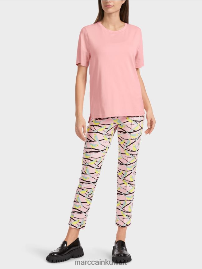 Marc Cain تيشيرت بياقة دائرية واسعة LVN0D61322 ملابس مسحوق وردي ناعم