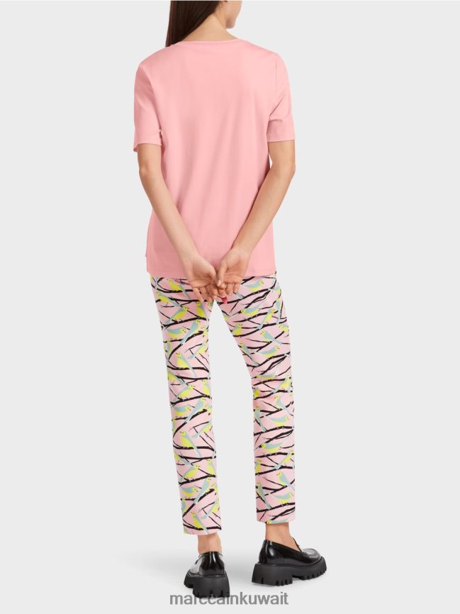 Marc Cain تيشيرت بياقة دائرية واسعة LVN0D61322 ملابس مسحوق وردي ناعم