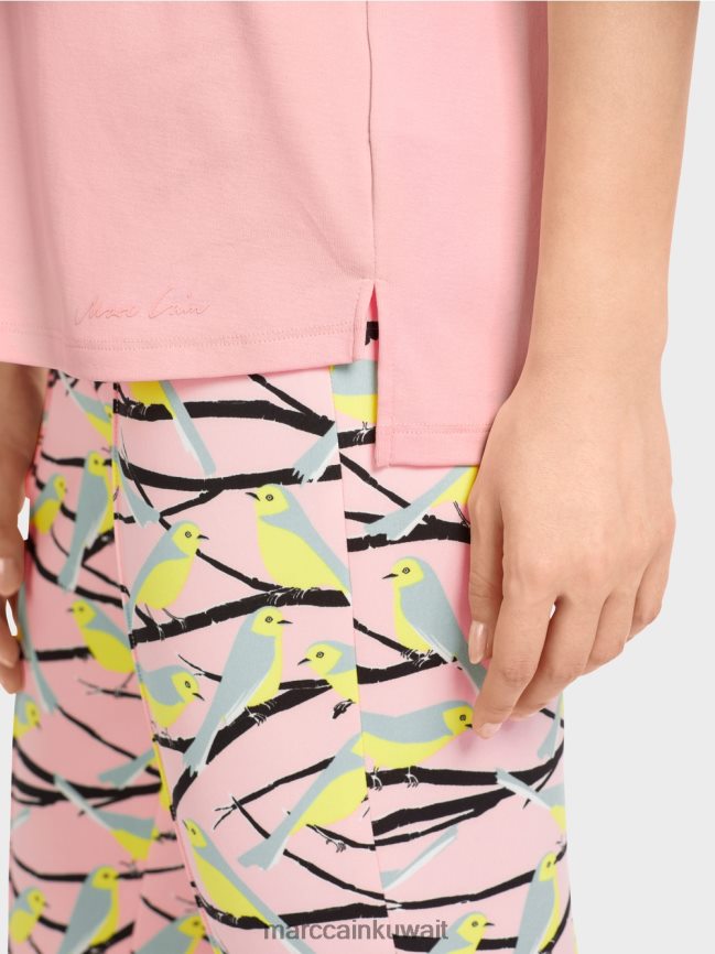 Marc Cain تيشيرت بياقة دائرية واسعة LVN0D61322 ملابس مسحوق وردي ناعم