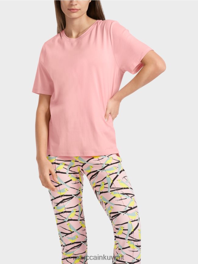 Marc Cain تيشيرت بياقة دائرية واسعة LVN0D61322 ملابس مسحوق وردي ناعم