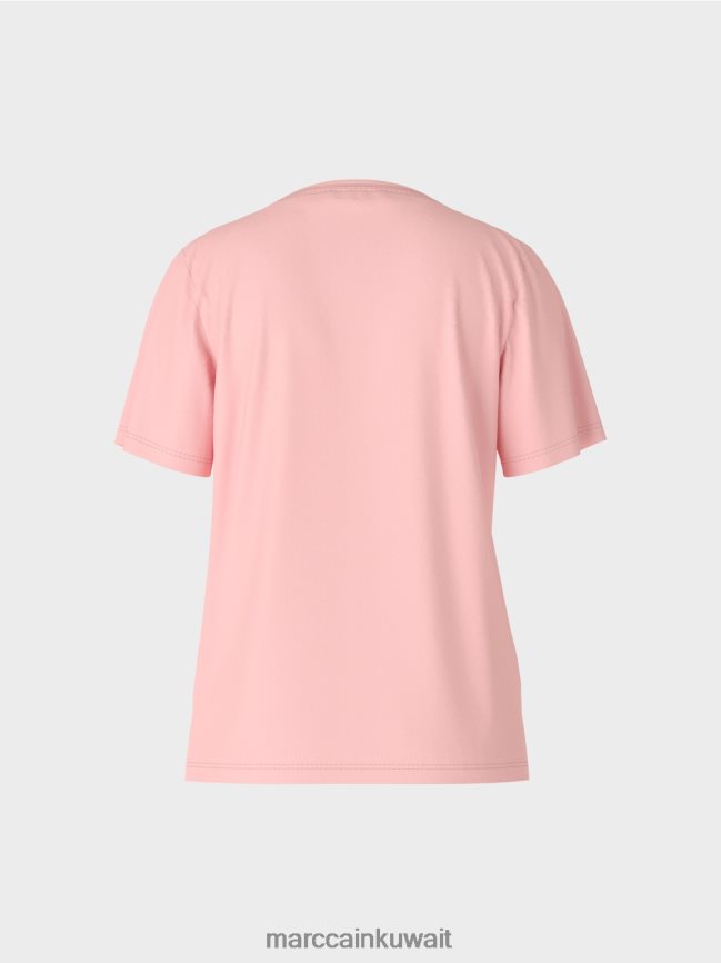 Marc Cain تيشيرت بياقة دائرية واسعة LVN0D61322 ملابس مسحوق وردي ناعم