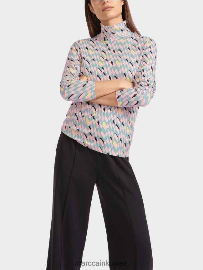 Marc Cain تي شيرت برقبة دائرية LVN0D61324 ملابس السماء الزرقاء الداكنة