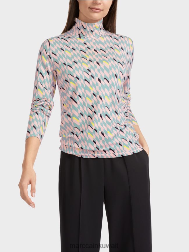 Marc Cain تي شيرت برقبة دائرية LVN0D61324 ملابس السماء الزرقاء الداكنة