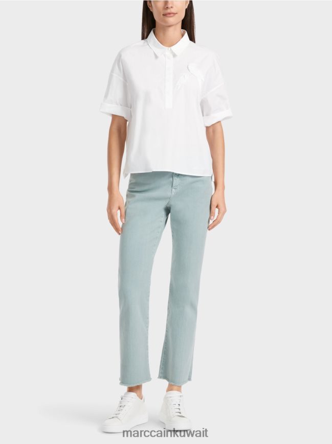 Marc Cain قميص بولو مع زين LVN0D61327 ملابس أبيض