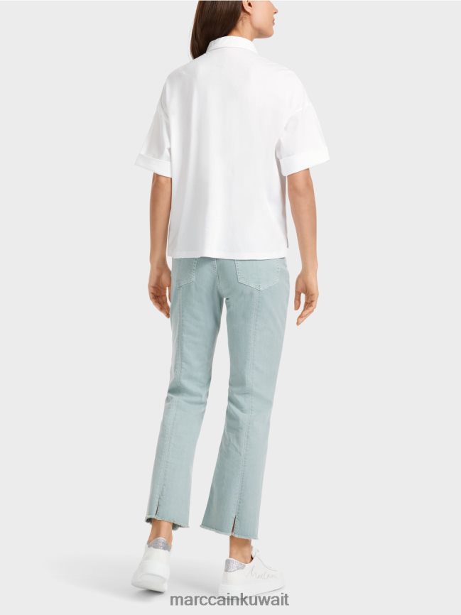 Marc Cain قميص بولو مع زين LVN0D61327 ملابس أبيض