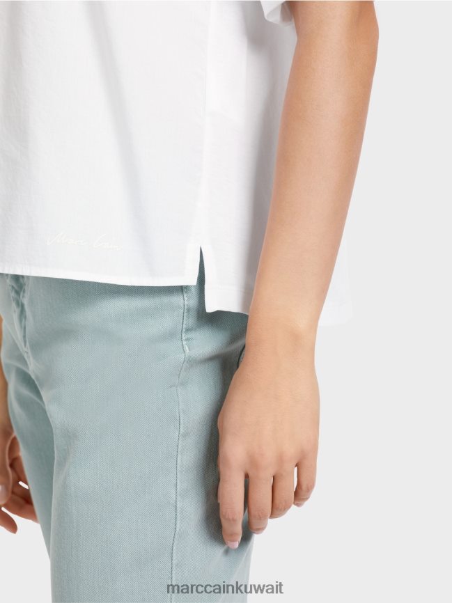 Marc Cain قميص بولو مع زين LVN0D61327 ملابس أبيض