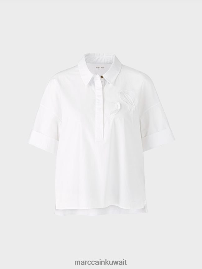 Marc Cain قميص بولو مع زين LVN0D61327 ملابس أبيض