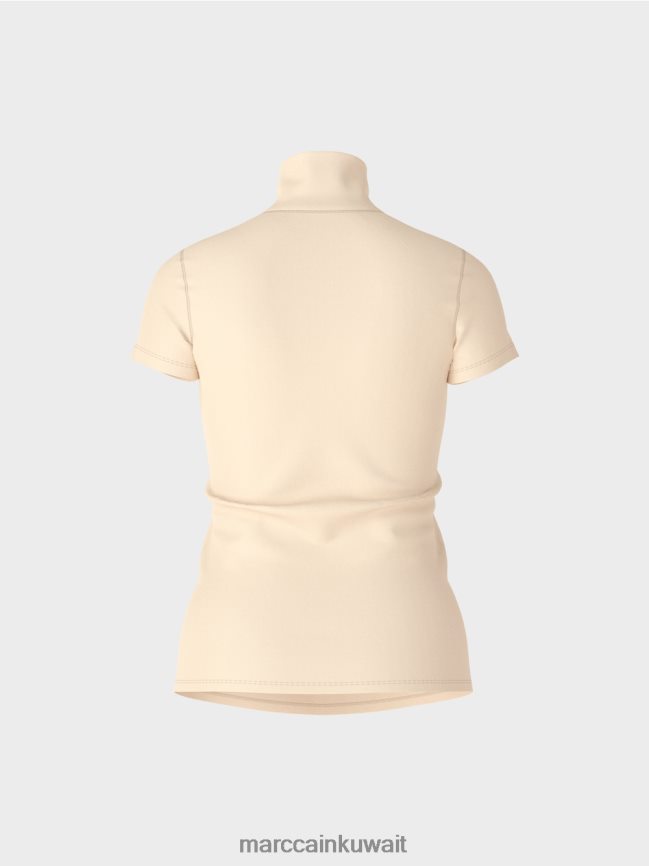 Marc Cain تي شيرت برقبة عالية LVN0D61329 ملابس كريم غامق
