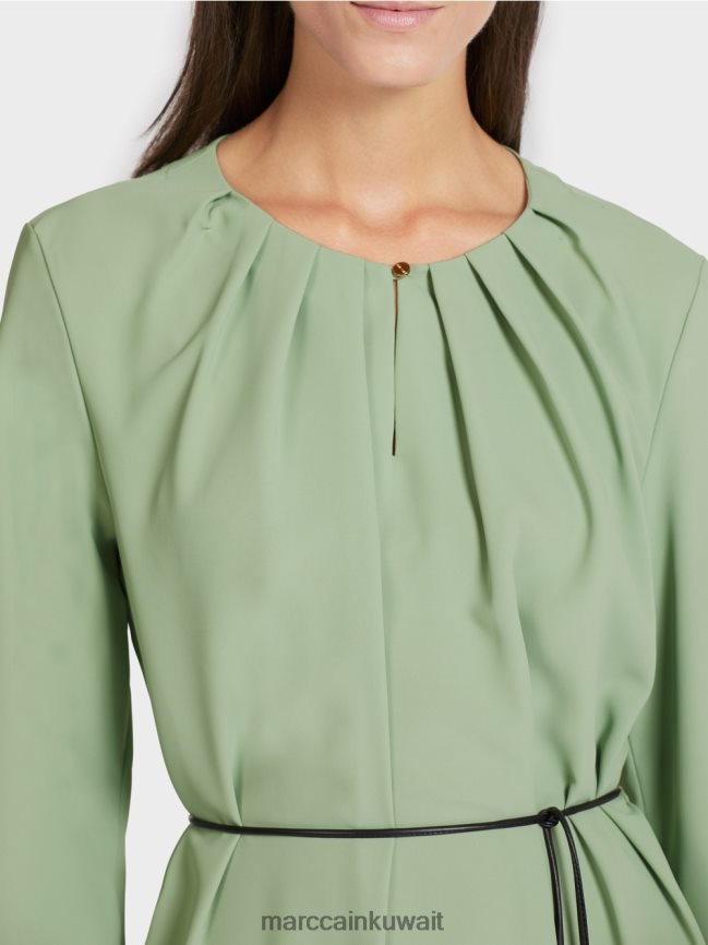 Marc Cain فستان أنيق بمظهر ريترو LVN0D6132 ملابس مسحوق النعناع