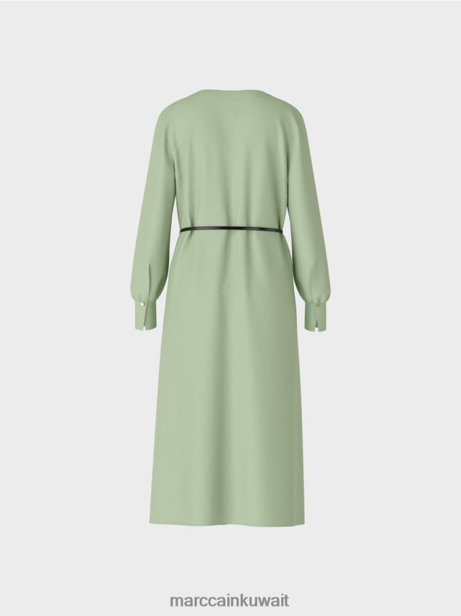 Marc Cain فستان أنيق بمظهر ريترو LVN0D6132 ملابس مسحوق النعناع