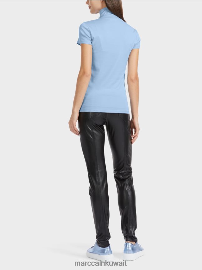 Marc Cain تي شيرت برقبة عالية LVN0D61334 ملابس سماء الصيف المظلمة