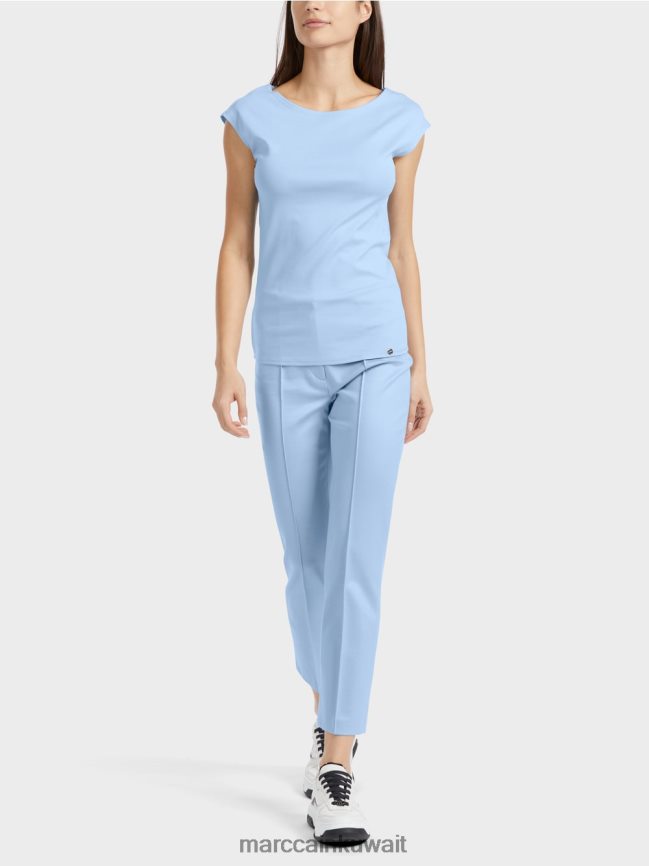 Marc Cain تي شيرت يعانق الجسم LVN0D61337 ملابس سماء الصيف المظلمة