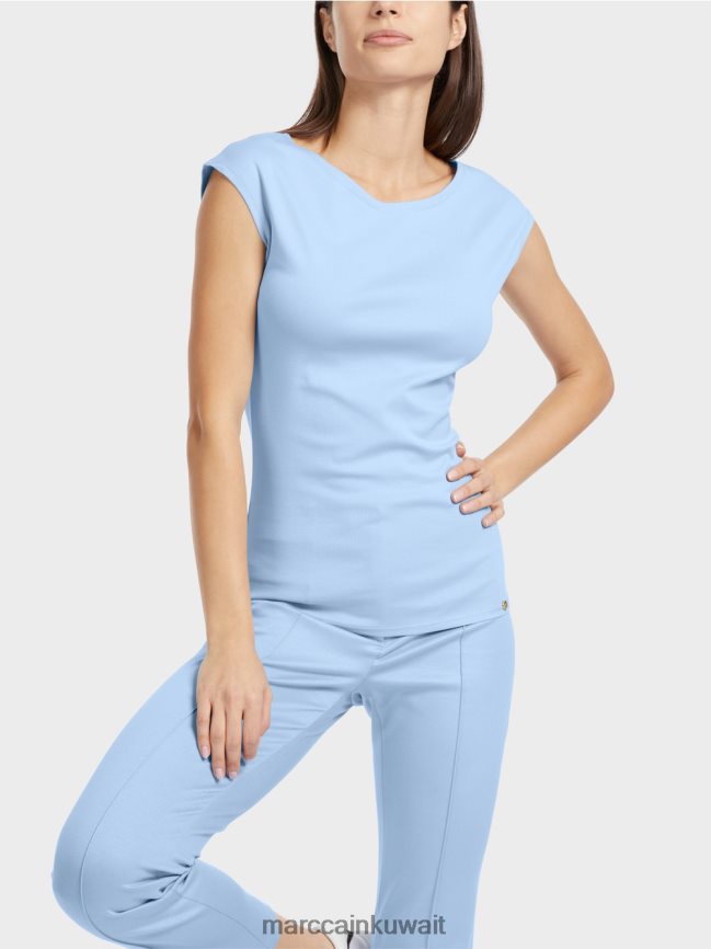 Marc Cain تي شيرت يعانق الجسم LVN0D61337 ملابس سماء الصيف المظلمة