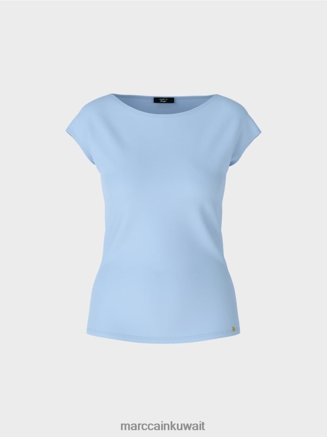 Marc Cain تي شيرت يعانق الجسم LVN0D61337 ملابس سماء الصيف المظلمة