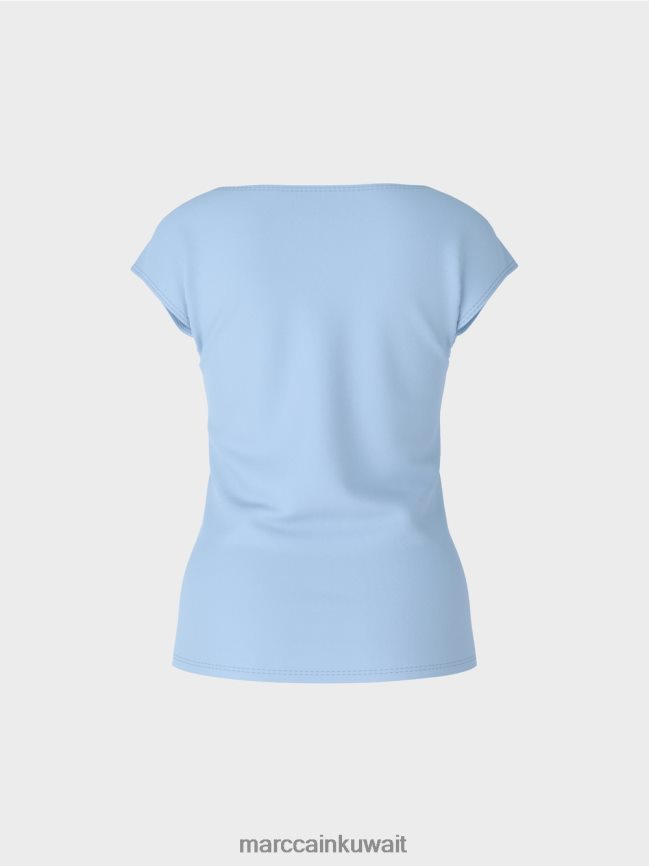 Marc Cain تي شيرت يعانق الجسم LVN0D61337 ملابس سماء الصيف المظلمة