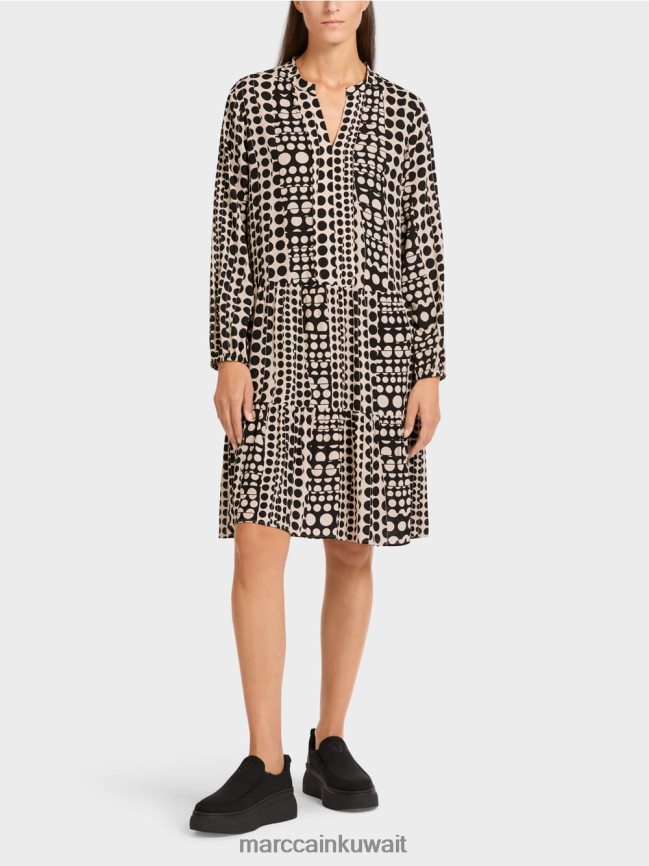 Marc Cain فستان من البوليستر المعاد تدويره LVN0D6134 ملابس أسود