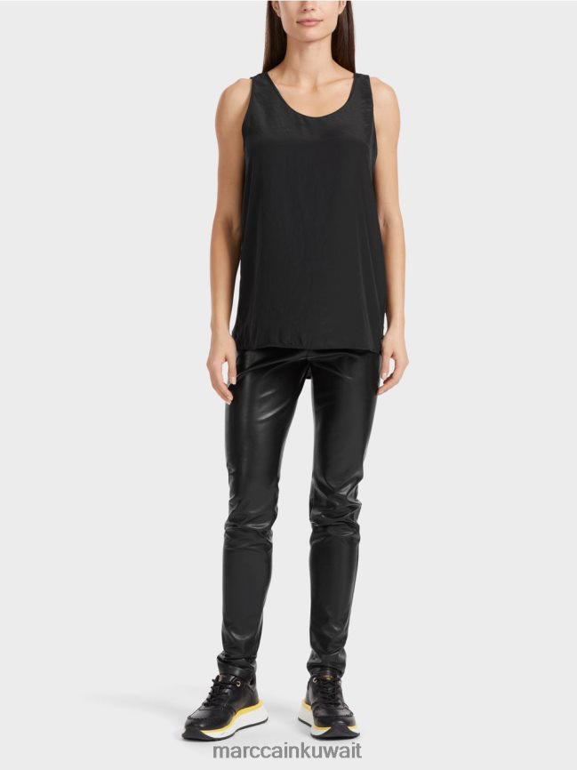 Marc Cain قمة خفيفة الوزن بلا أكمام LVN0D61340 ملابس أسود