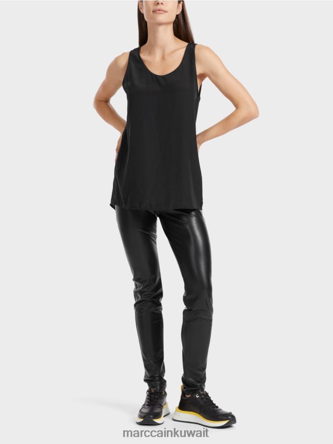 Marc Cain قمة خفيفة الوزن بلا أكمام LVN0D61340 ملابس أسود