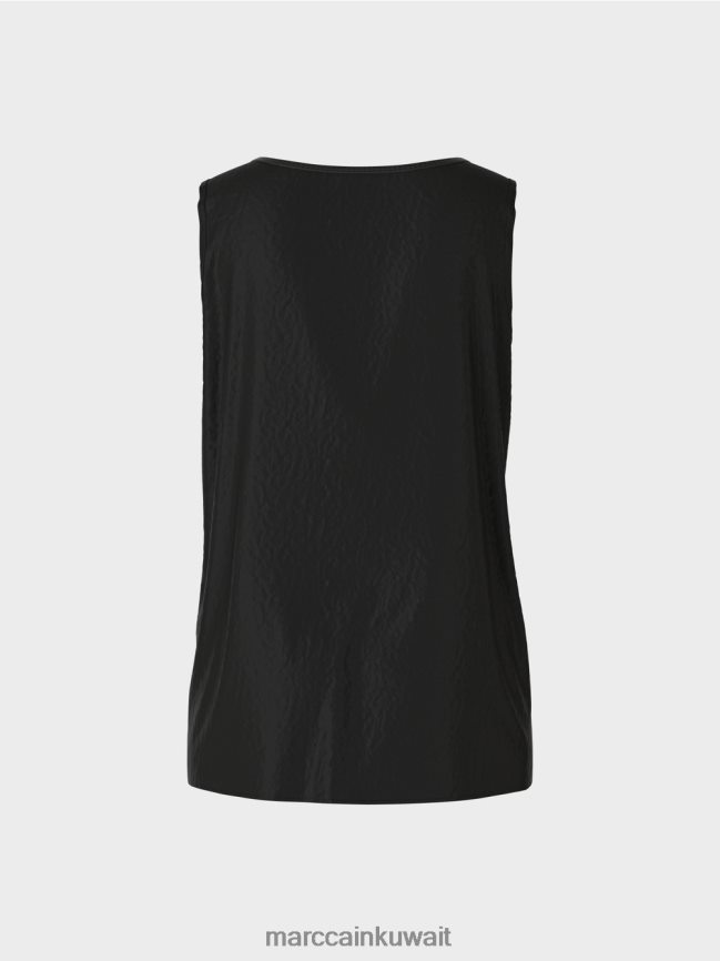 Marc Cain قمة خفيفة الوزن بلا أكمام LVN0D61340 ملابس أسود