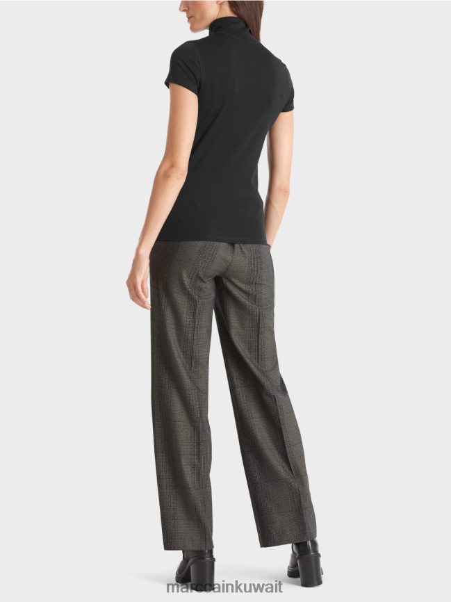 Marc Cain تي شيرت برقبة عالية LVN0D61342 ملابس أسود