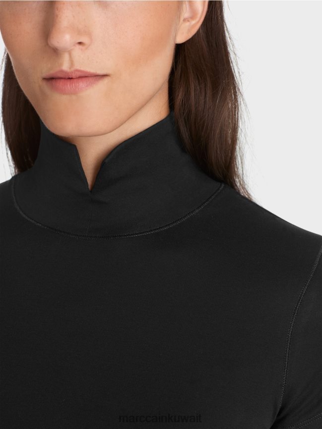 Marc Cain تي شيرت برقبة عالية LVN0D61342 ملابس أسود
