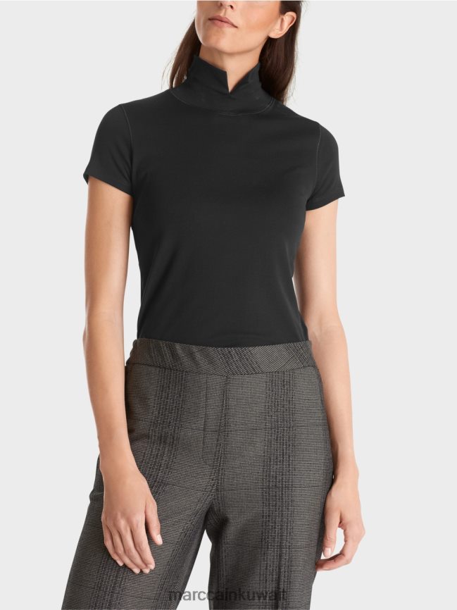 Marc Cain تي شيرت برقبة عالية LVN0D61342 ملابس أسود