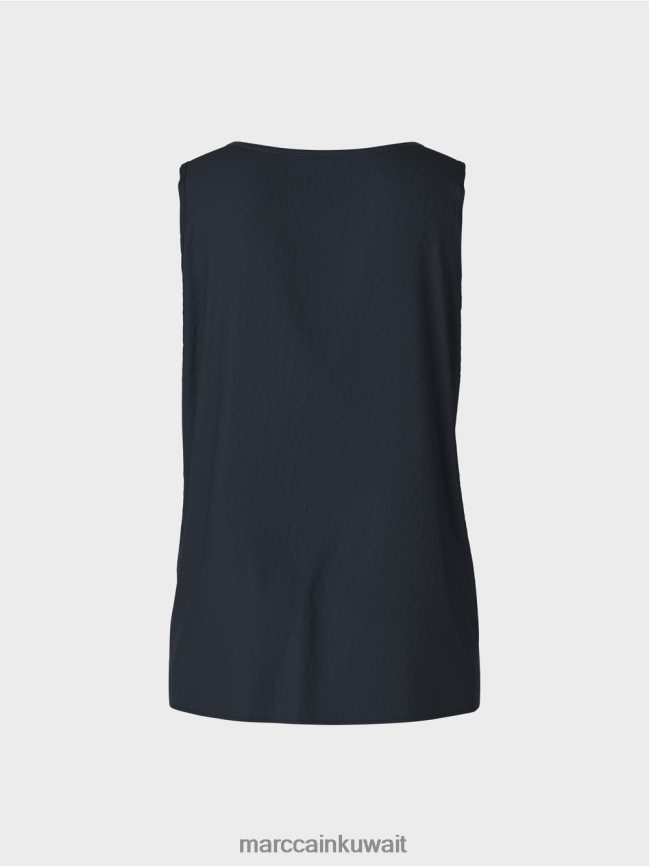 Marc Cain قمة خفيفة الوزن بلا أكمام LVN0D61343 ملابس منتصف الليل الأزرق