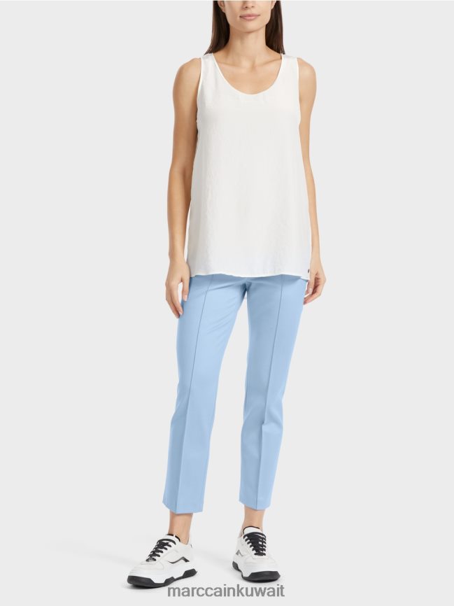Marc Cain قمة خفيفة الوزن بلا أكمام LVN0D61344 ملابس أبيض مصفر
