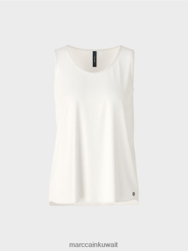 Marc Cain قمة خفيفة الوزن بلا أكمام LVN0D61344 ملابس أبيض مصفر
