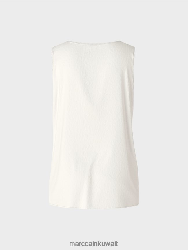 Marc Cain قمة خفيفة الوزن بلا أكمام LVN0D61344 ملابس أبيض مصفر