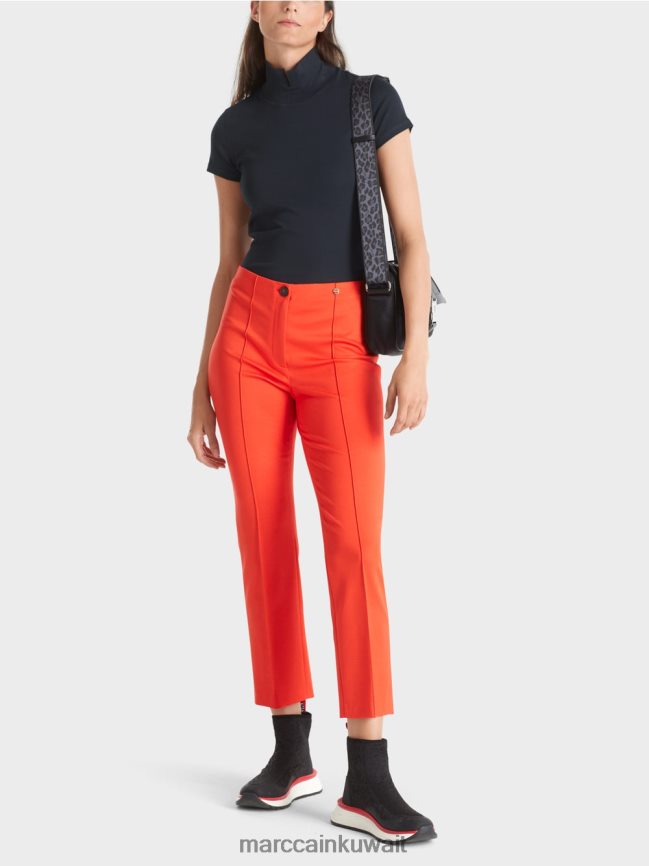 Marc Cain تي شيرت برقبة عالية LVN0D61346 ملابس منتصف الليل الأزرق