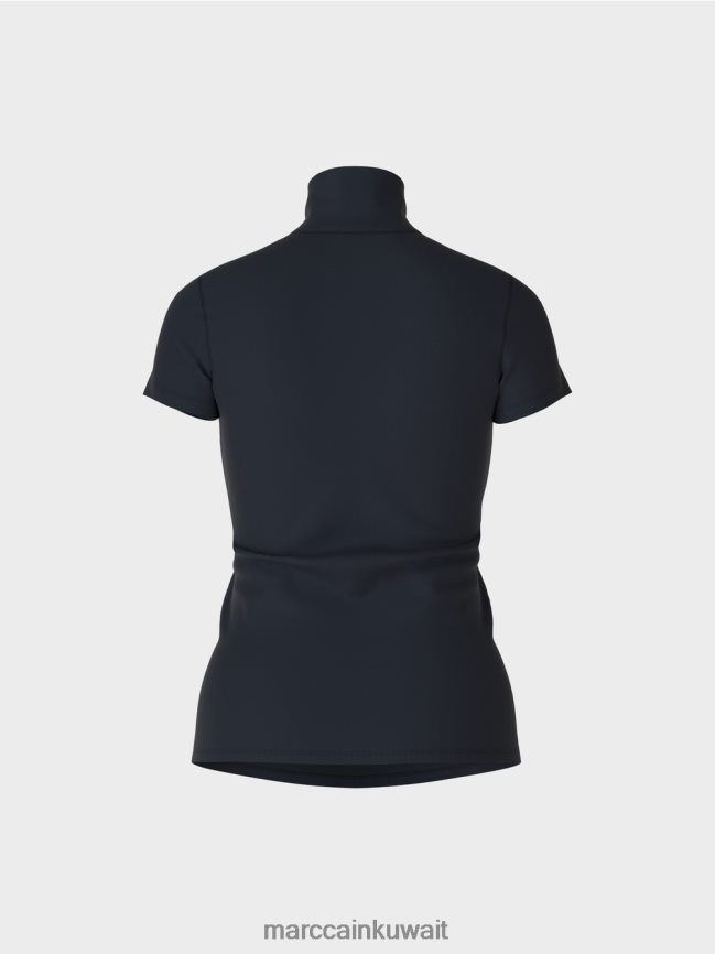 Marc Cain تي شيرت برقبة عالية LVN0D61346 ملابس منتصف الليل الأزرق