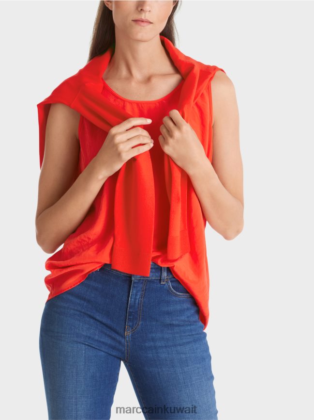 Marc Cain قمة خفيفة الوزن بلا أكمام LVN0D61347 ملابس كامباري