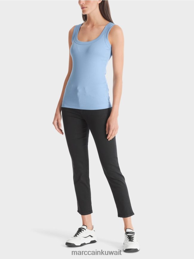 Marc Cain أعلى الخزان مضلع غرامة LVN0D61349 ملابس سماء الصيف المظلمة
